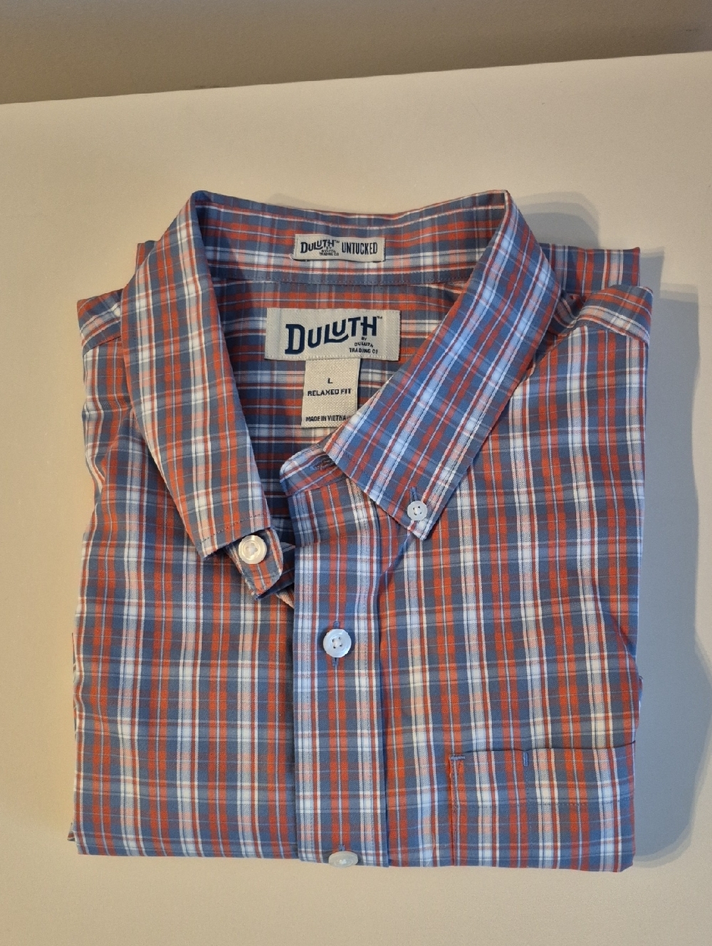 Duluth Co Light Red & Blue Plaid Button-Down Shirt - UNTUCKED - RELAXED